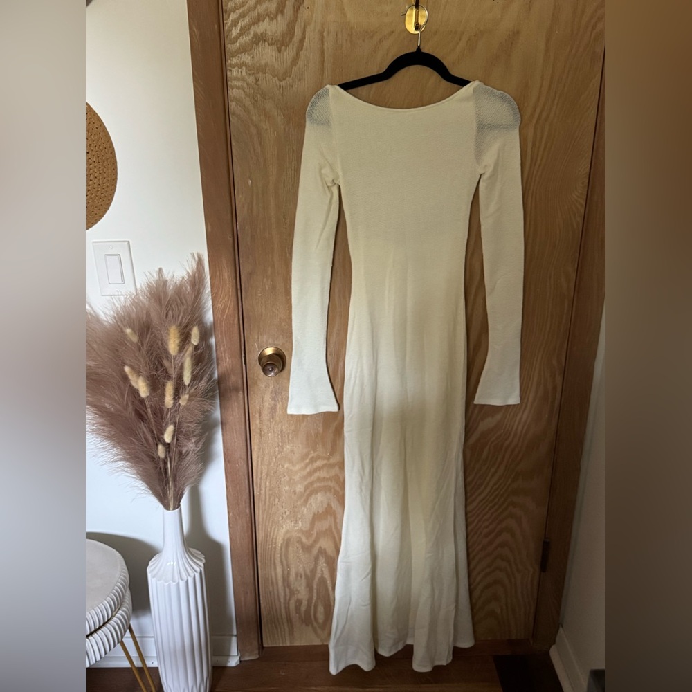 Princess Polly Snyder Sheer Maxi Dress Cream - size 2